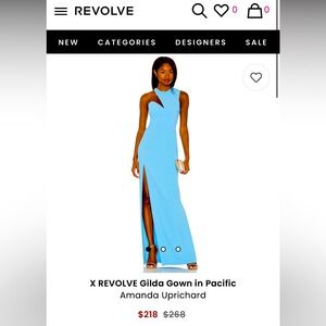 Revolve Gilda Gown in Pacific Blue Size Small